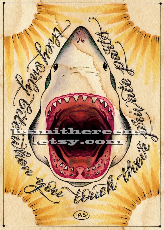 Shark Bites (5x7 signed print)