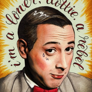 Loner, Rebel 8x10 ondertekende Pee-Wee print afbeelding 2