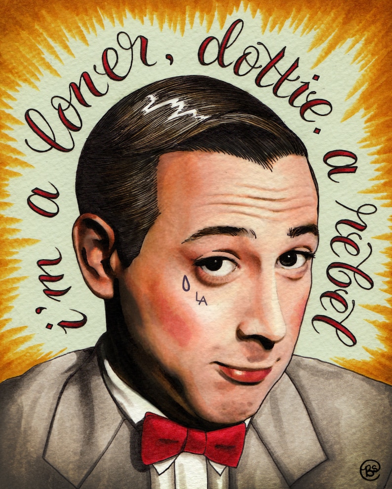 Loner, Rebel 8x10 ondertekende Pee-Wee print afbeelding 2