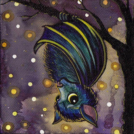 Bat (8" square print, signed)