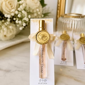 Gepersonaliseerde parfumcadeautjes voor bruiloften, gratis verzending, elegante gastgeschenken, gepersonaliseerd parfumflesje met lakzegel.