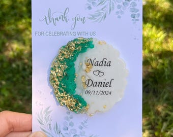 Epoxy Magnet Wedding Favors, Wedding Favors for Guests in Bulk, Nikkah Favor,Save The Date Magnet Gift,Thank you Favors