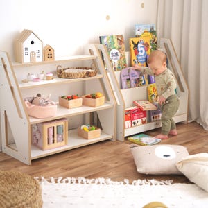 Étagère Montessori, étagère pour enfants, étagère en bois, bibliothèque de chambre d'enfant, étagère de jeu montessori, meubles Montessori, étagère pour enfants en MDF