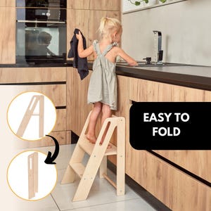 Folding Step Stool, Foldable Step Stool, Kitchen mini tower, folding learning stool for kids, bathroom stool