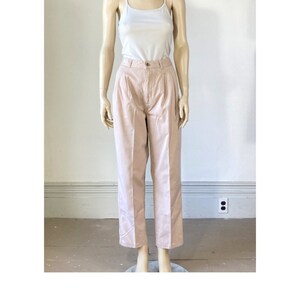 Vintage 80s Khaki Pants - High Waist - 90s Pleated Cotton Blend