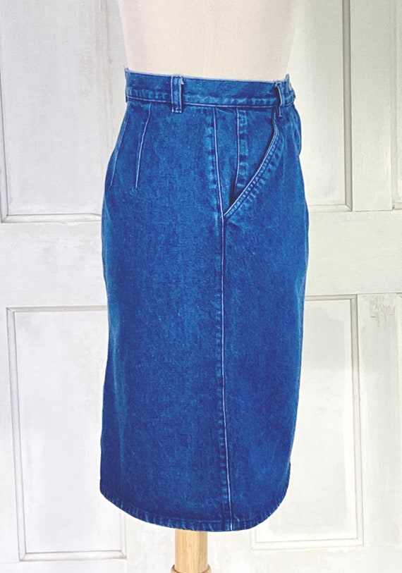 90s Vintage Denim Skirt - LL Bean Short Pencil Sk… - image 7