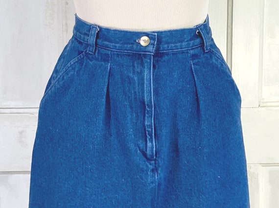 90s Vintage Denim Skirt - LL Bean Short Pencil Sk… - image 3