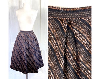 Vintage 50s Wool Skirt - High Waisted  - Full Pleated Skirt - Academia Rockabilly Preppy - 26 inch waist