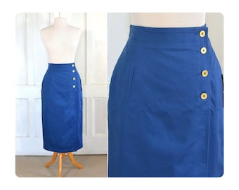 80s Vintage Wrap Skirt - NOS Liz Claiborne Skirt - 90s Side Button