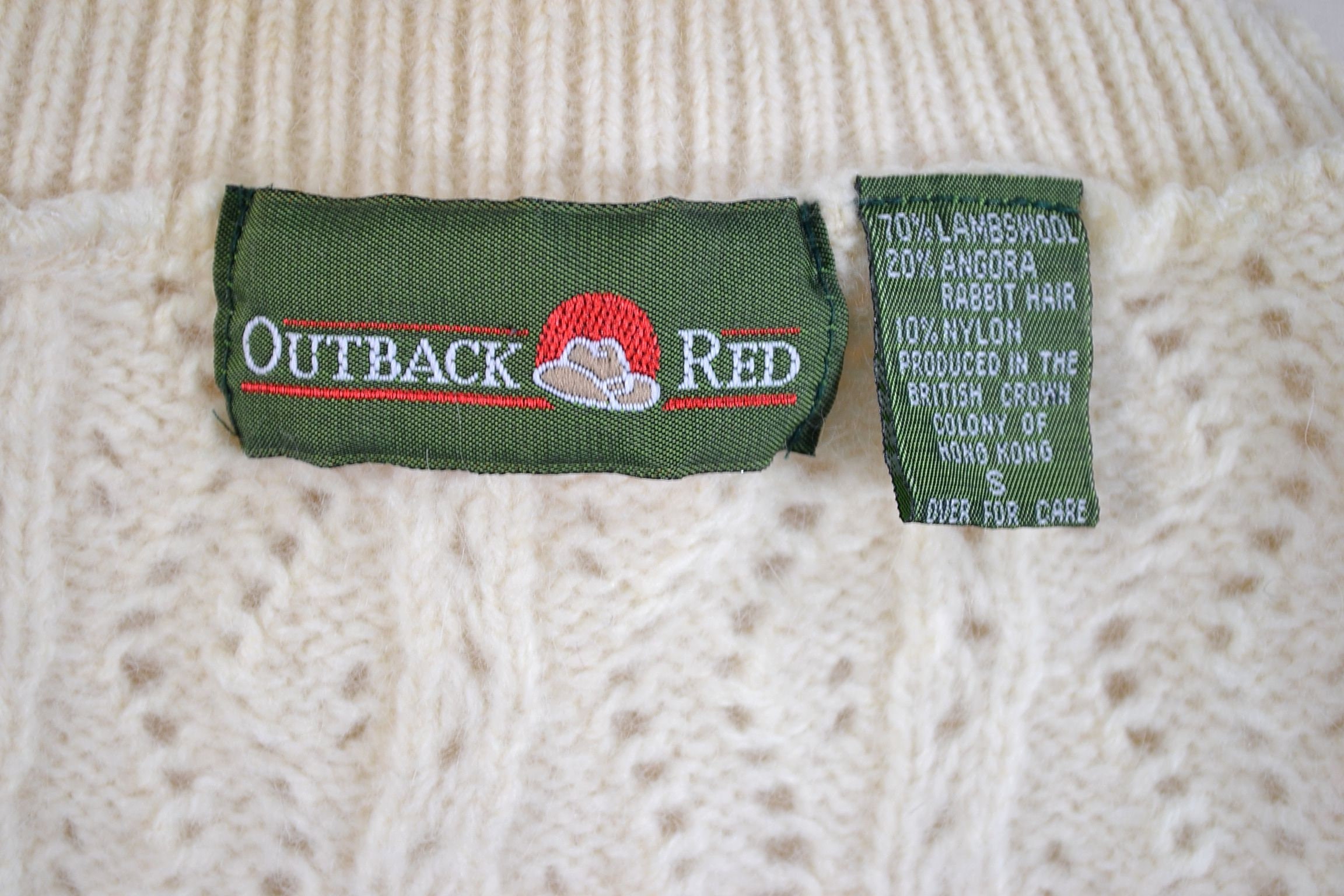 Vintage 80s Angora and Lambswool Sweater - 90s Outback Red Cropped 