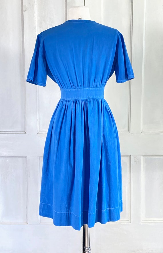 40s Vintage Cotton Work Dress - 1940s Workwear Ho… - image 9