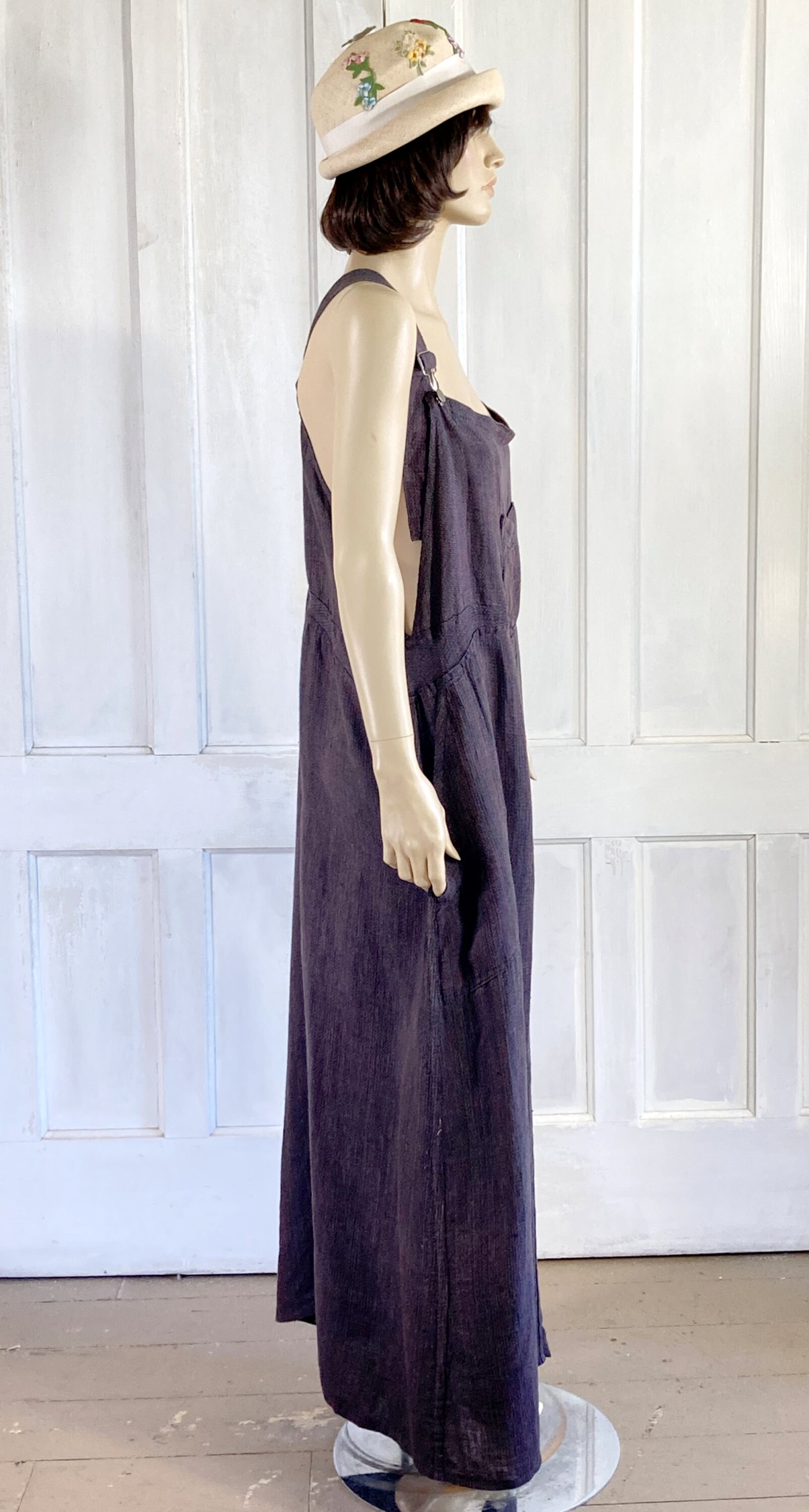 Vintage FLAX Overalls Dress - Jeanne Engelhart Linen Dress Vintage FLAX Overalls Dress - Jeanne Engelhart Linen Dress