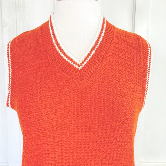 1970s Retro Vintage Acrylic Sweater Vest - 70s Pu… - image 3