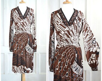 Vintage Emilio Pucci Silk Jersey Dress - 60s Pucci Dress - Abstract Psychedelic Print - 70s Emilio Pucci for Saks Fifth Avenue - Designer