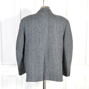 Vintage 70s Harris Tweed Blazer Herringbone Tweed Sport Coat Scottish Wool Jacket Academia Three Button Blazer image 6