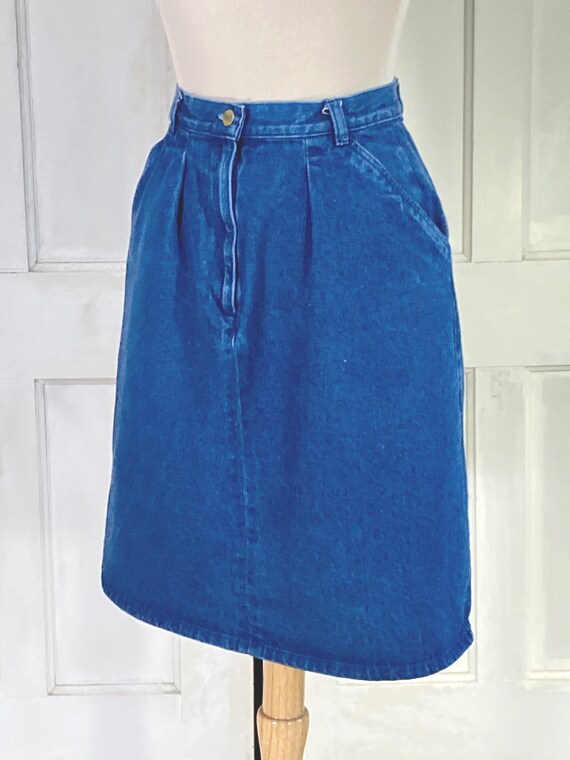 90s Vintage Denim Skirt - LL Bean Short Pencil Sk… - image 5