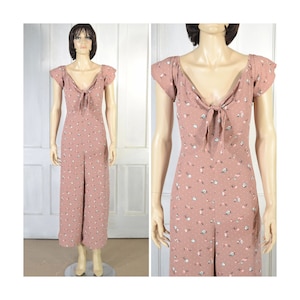 90s Vintage Jumpsuit - Ditsy Floral - Wide Leg Jumpsuit