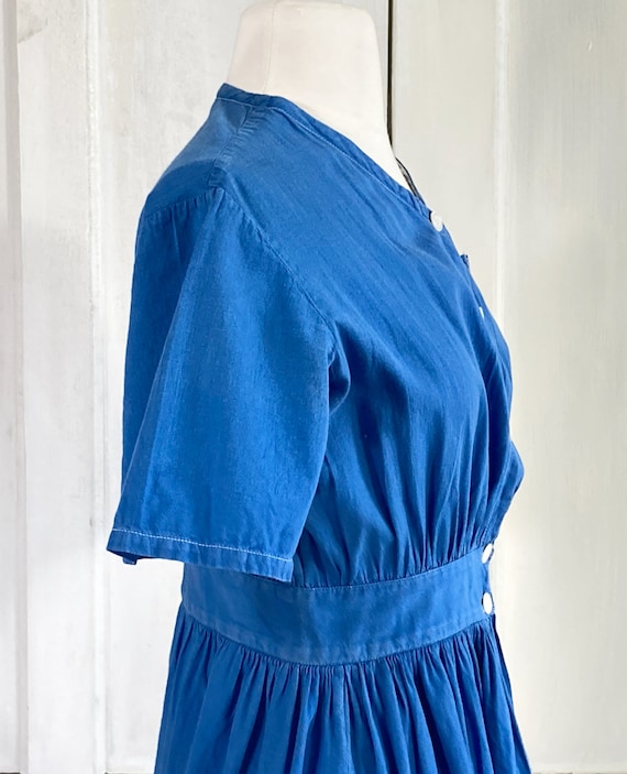 40s Vintage Cotton Work Dress - 1940s Workwear Ho… - image 7