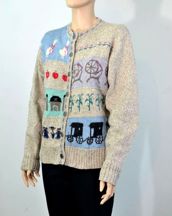 Vintage Wool Cardigan Sweater - Country / Farm / … - image 2