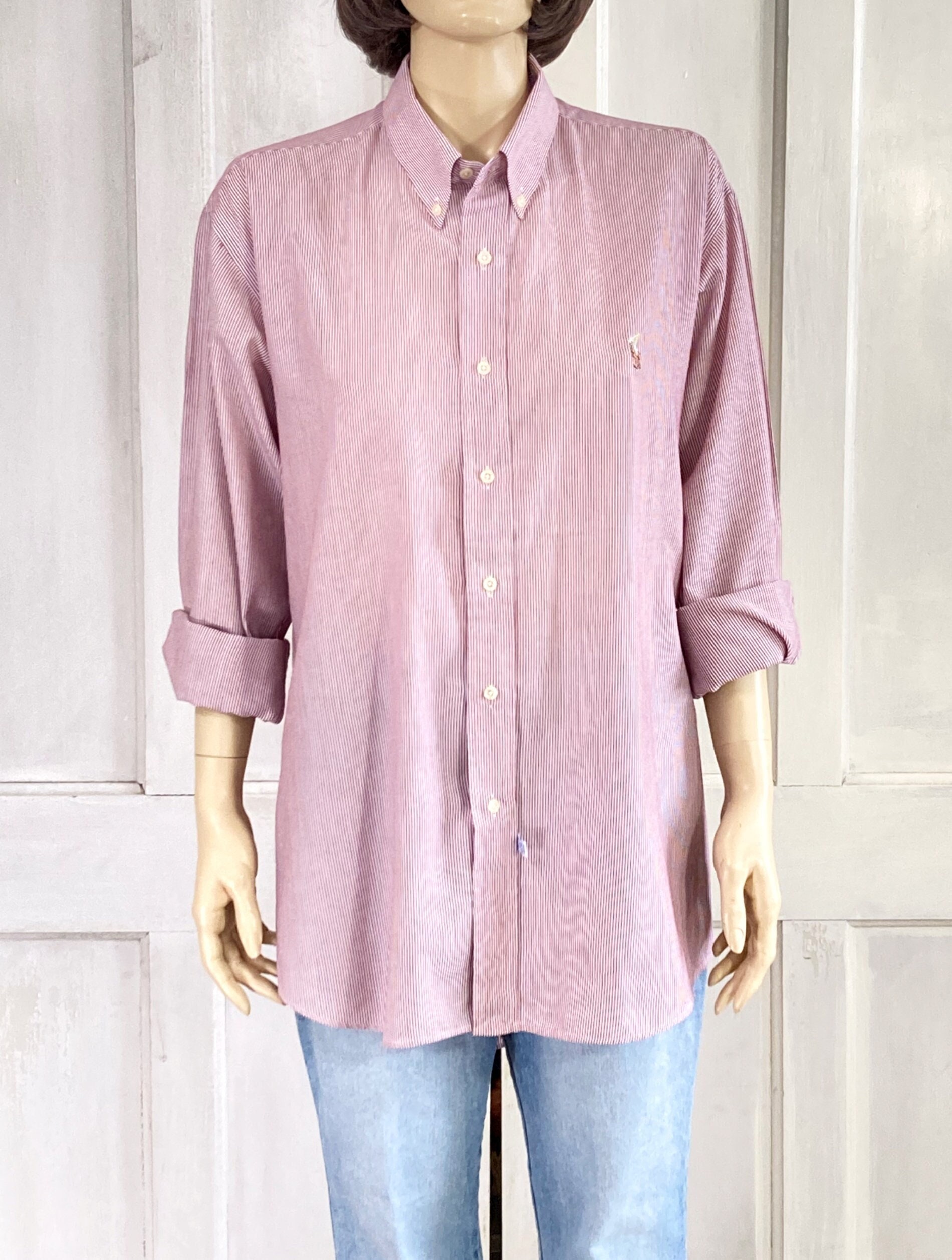 Vintage 70s Ralph Lauren Shirt - Striped Button Down - 80s Blouse 