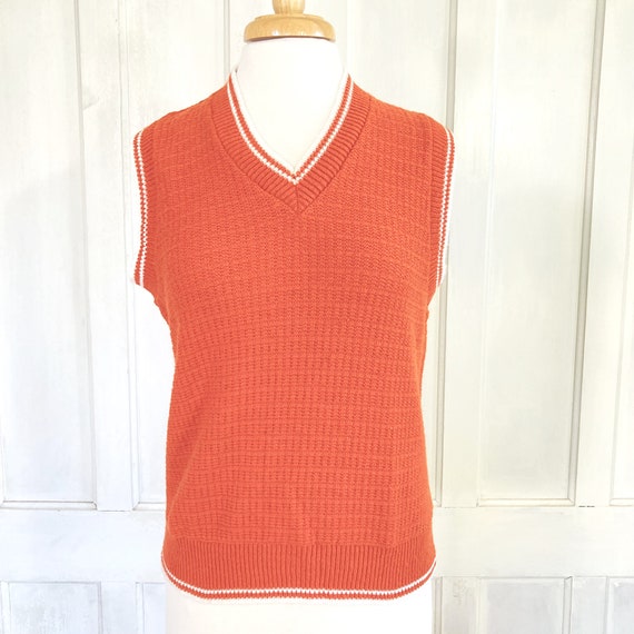 1970s Retro Vintage Acrylic Sweater Vest - 70s Pu… - image 2