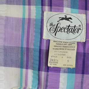 70s Vintage Plaid Seersucker Maxi Dress - 60s Mod Preppy Dress - small image 10