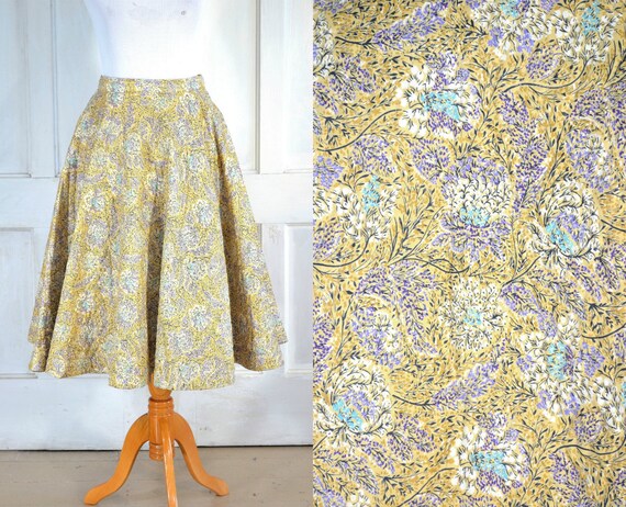 50s Vintage Circle Skirt - Quilted Skirt - Full Ci