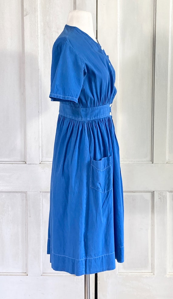 40s Vintage Cotton Work Dress - 1940s Workwear Ho… - image 6