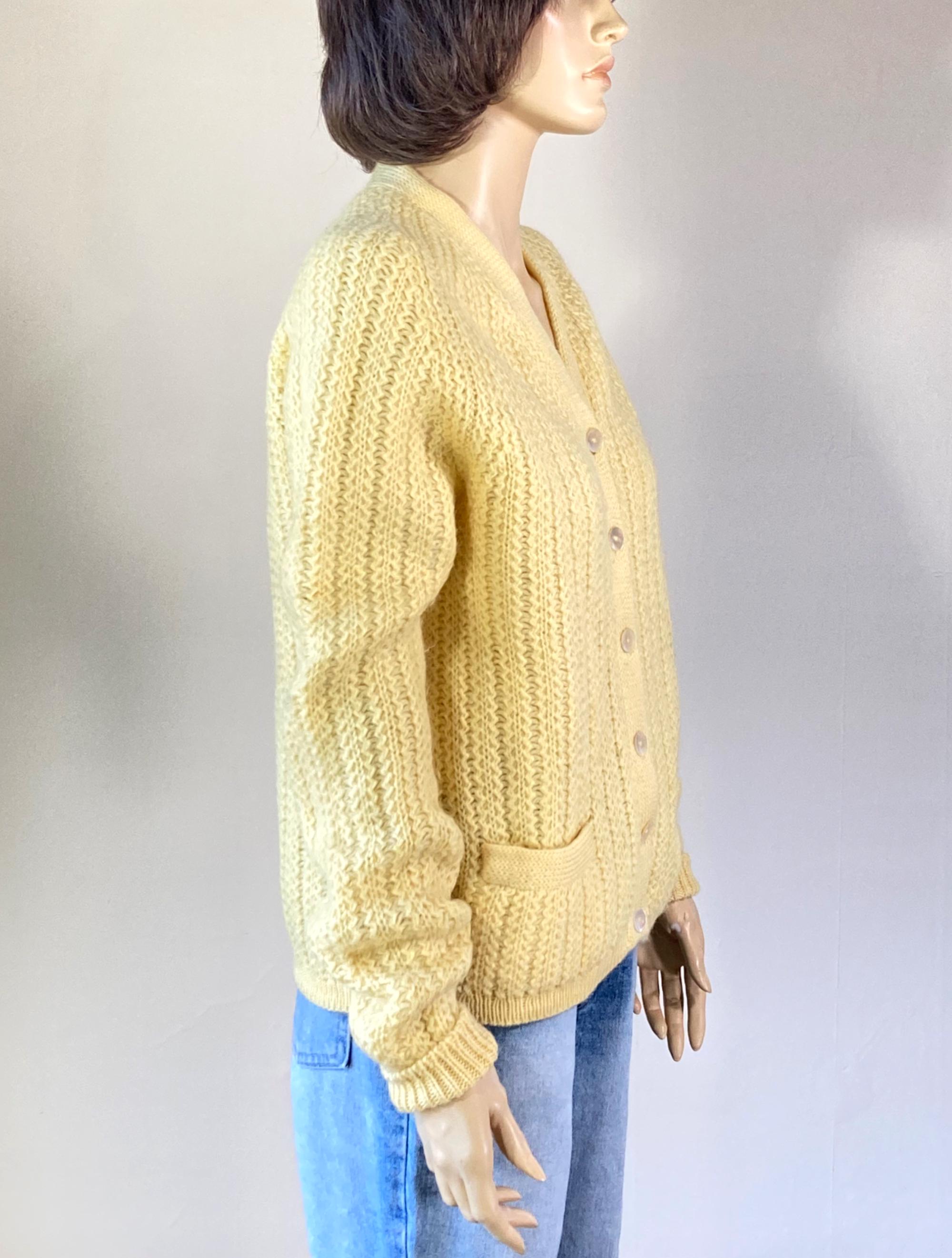 60s Vintage Shetland Wool Cardigan Sweater - 50s Italian Sweater