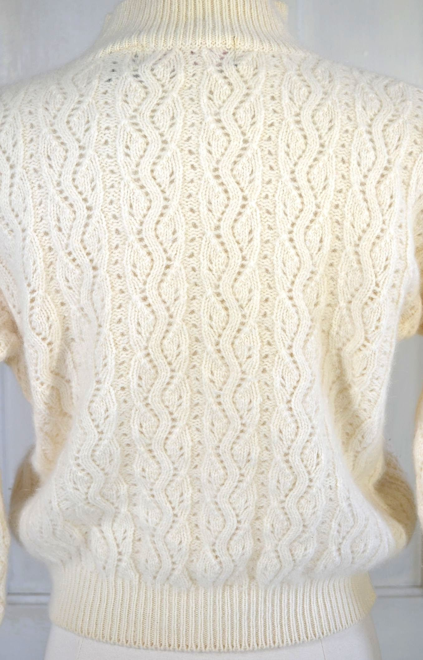 Vintage 80s Angora and Lambswool Sweater - 90s Outback Red Cropped 