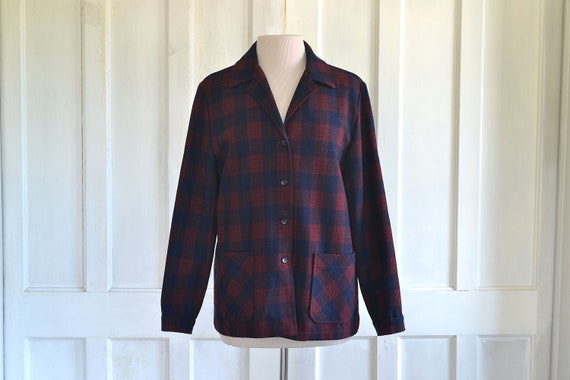 60s Vintage Pendleton Wool Jacket - Plaid 1960s Kn