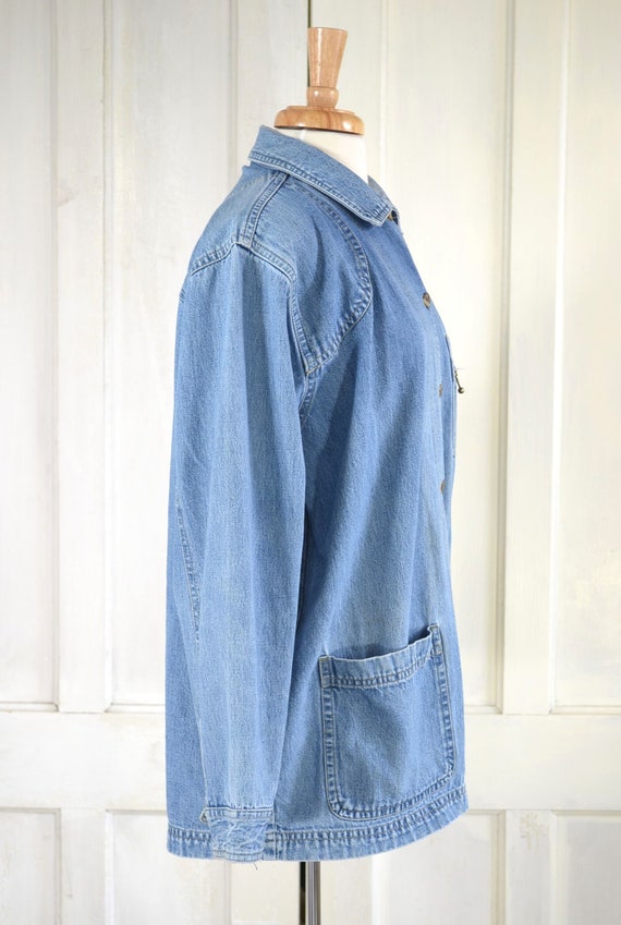 Vintage Denim Chore Jacket 90s Distressed Chore Coa… Gem