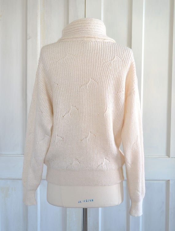 90s Vintage Mohair Sweater - Cream Color - Pointe… - image 6