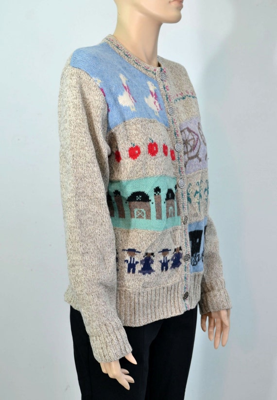 Vintage Wool Cardigan Sweater - Country / Farm / … - image 3