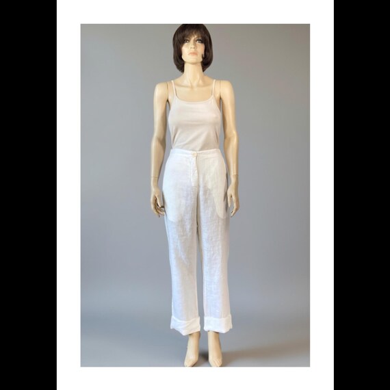 FLAX by Jeanne Engelhartリネンイージー ワイドショーツ Vintage FLAX by Jeanne Engelhart Linen Pants - White Linen - Baggy