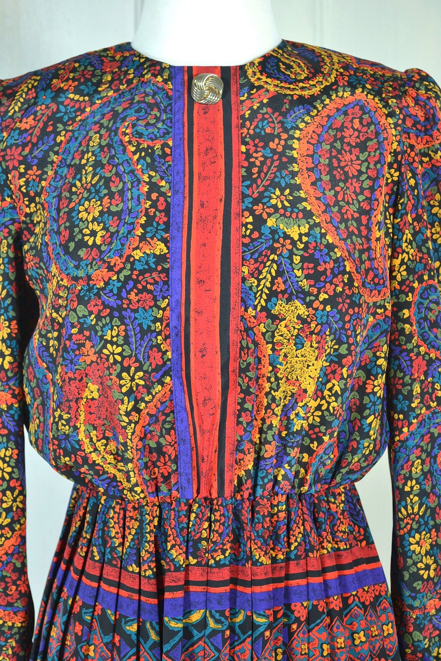 lady carol dress Vintage 70s Lady Carol Dress Pleated Belt Dress Size 16