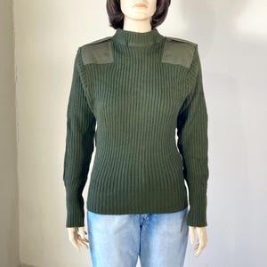 トップス OLD JOE RAMIE WOOL ARMY SWEATER Vintage 90s Army Sweater - Commando Sweater - Military Olive Wool
