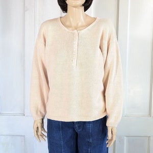 Vintage 80s Henley Sweater - Outback Red Pullover Sweater