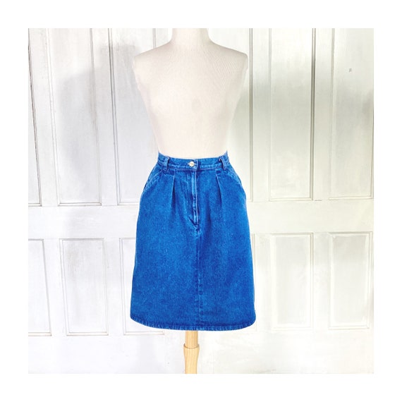 90s Vintage Denim Skirt - LL Bean Short Pencil Sk… - image 1