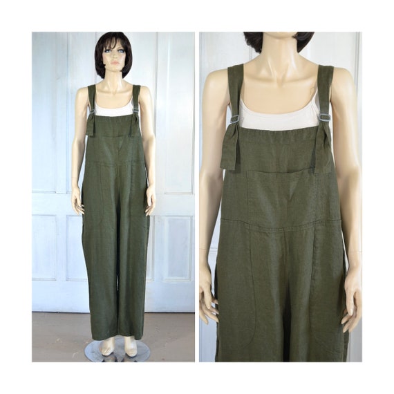 Vintage FLAX Engelhart 100% Linen Overalls - NWT … - image 1