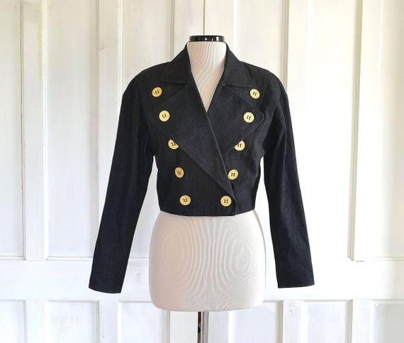 fitted military denim jacket