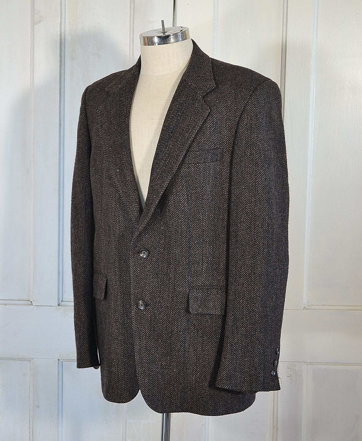 Vintage Harris Tweed Blazer Herringbone Tweed Sport Coat | Etsy