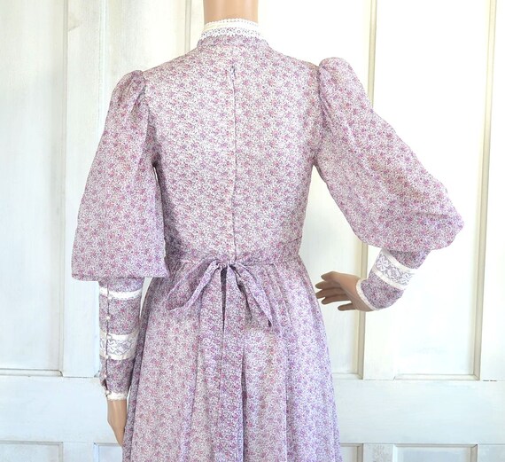 1970s Gunne Sax Maxi Dress - Sheer Floral Cottagecore… - Gem
