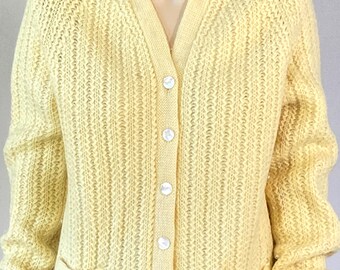 60s Vintage Shetland Wool Cardigan Sweater - 50s Italian Sweater