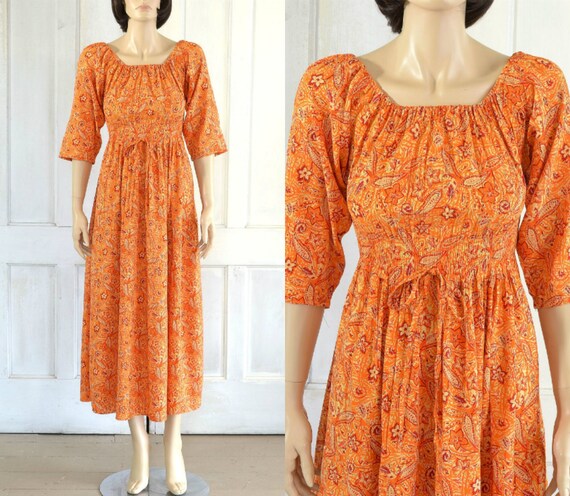 orange hippie dress