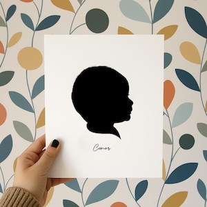 Digital Download Custom Silhouette Portrait | Personalized Gift | Child Portrait | Pet Portrait | Nursery Wall Decor