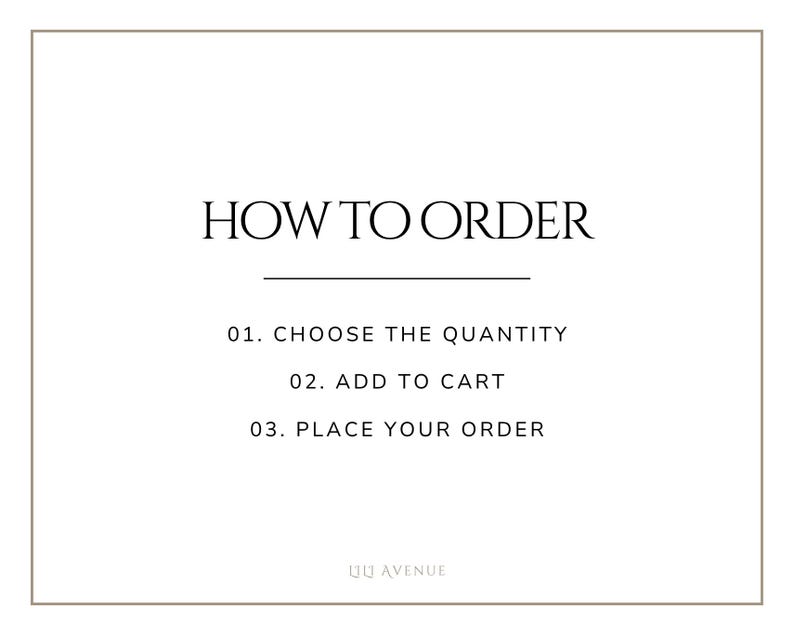 May include: A white informational graphic with a thin border containing the black text HOW TO ORDER followed by a horizontal line and three numbered steps: 01. CHOOSE THE QUANTITY, 02. ADD TO CART, 03. PLACE YOUR ORDER. The text LILI AVENUE is at the bottom.