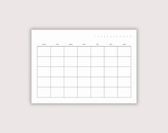Monday Start Sticky Calendar for Wall Undated Month View Planning Sticky Note Stationery Gift