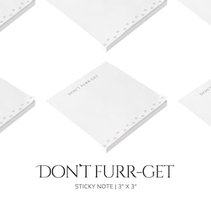 Sticky Note Animal Stationery Dont Furrget Notepad for Dog Owner Gift Animal Lover Present Note Pad