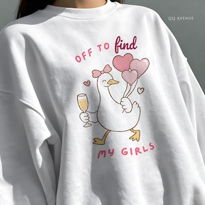 Galentines tröja Galentine present bästa vän alla hjärtans dag flickor Galentine social klubb tröja matchande kvinnor tröja Galentine gänget